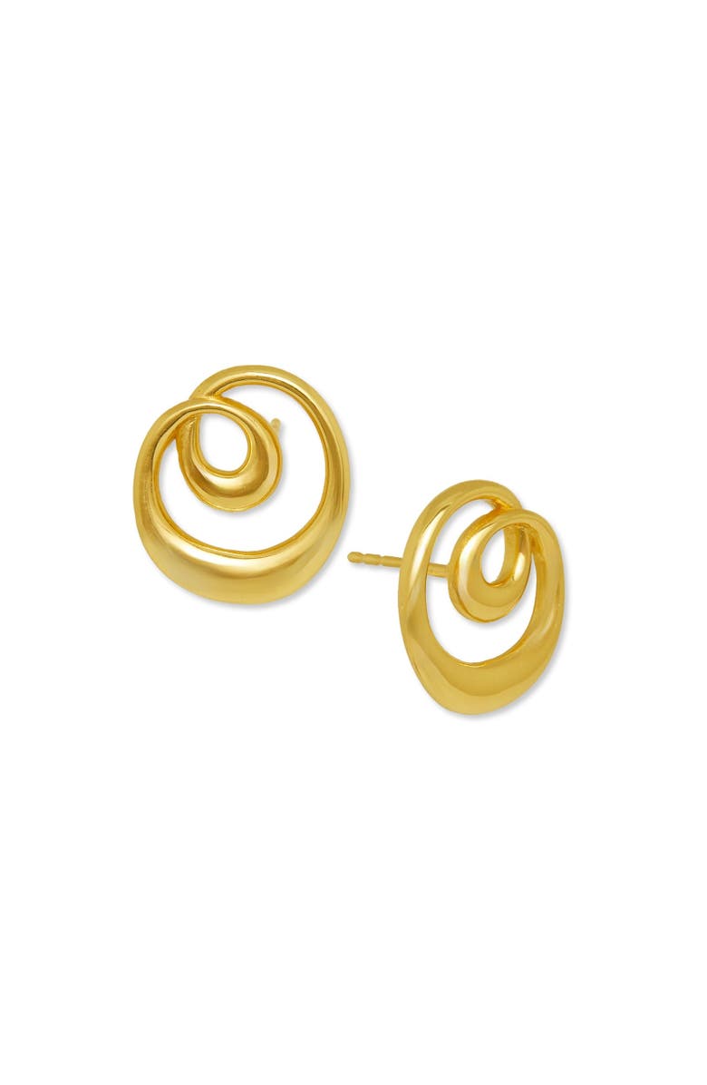 Ottoman Hands Dalia Twist Stud Earrings, Main, color, Brass