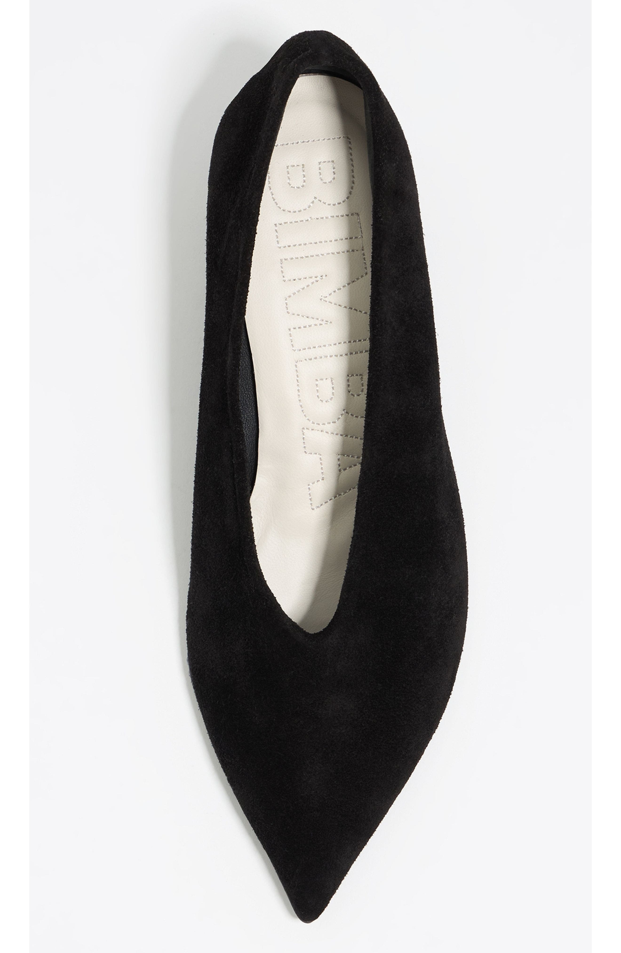 Bimba y Lola Leather Medium Heel Court Shoe, Alternate, color, Black