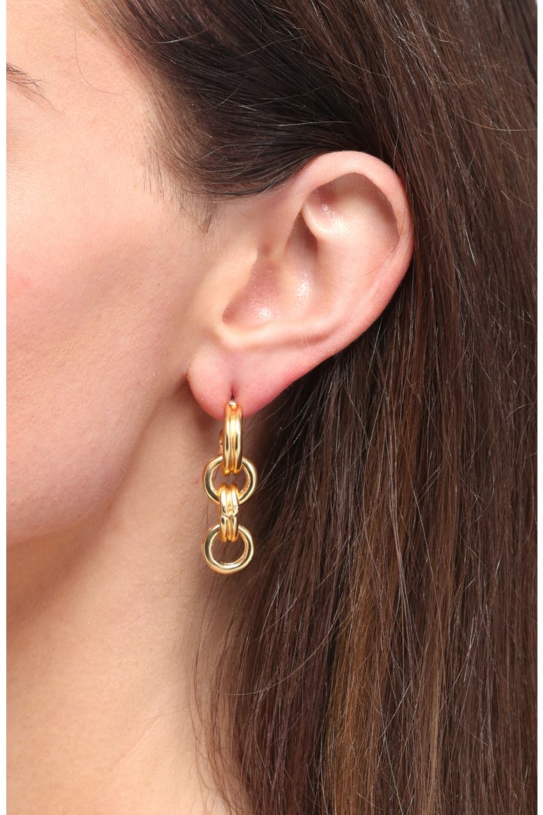 Rounded Chain Drop Earrings, Alternate, color, GOLD