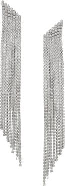 CZ by Kenneth Jay Lane Cubic Zirconia Tiered Fringe Earrings