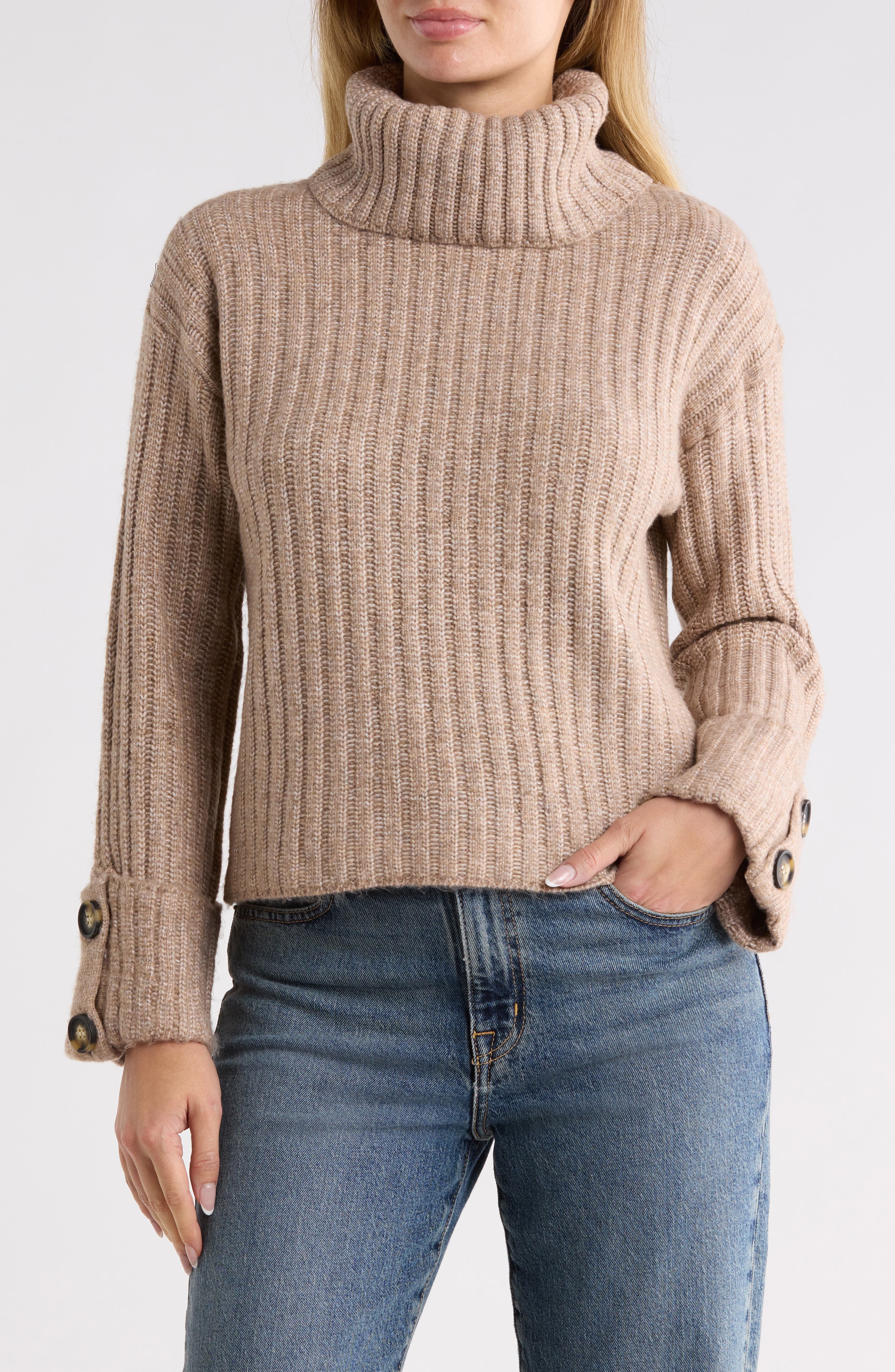 Chunky Rib Turtleneck Sweater