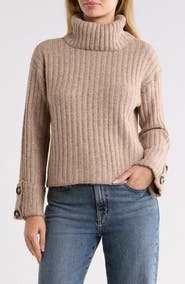 T Tahari Chunky Rib Turtleneck Sweater