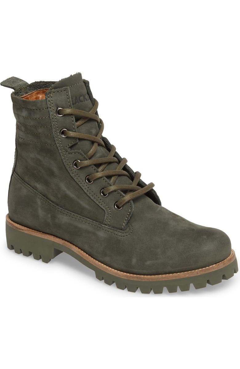 Blackstone OL23 Lace-Up Boot, Main, color, Dark Green Nubuck