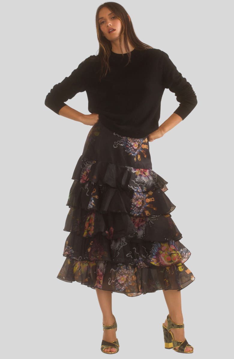 Cynthia Rowley Prim Silk Organza Skirt, Alternate, color, 