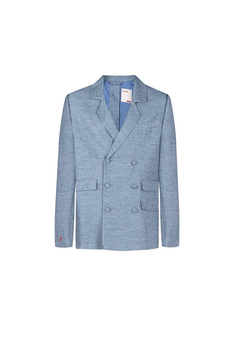 Free Heaven Linen Blazer, Main, color, Blue