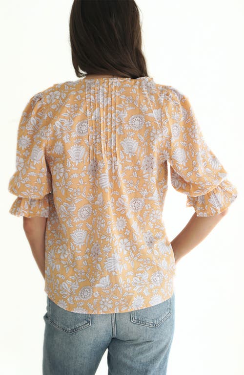 Paneros Clothing Chloe Floral Ruffle Cotton Shirt In Poppy Garden