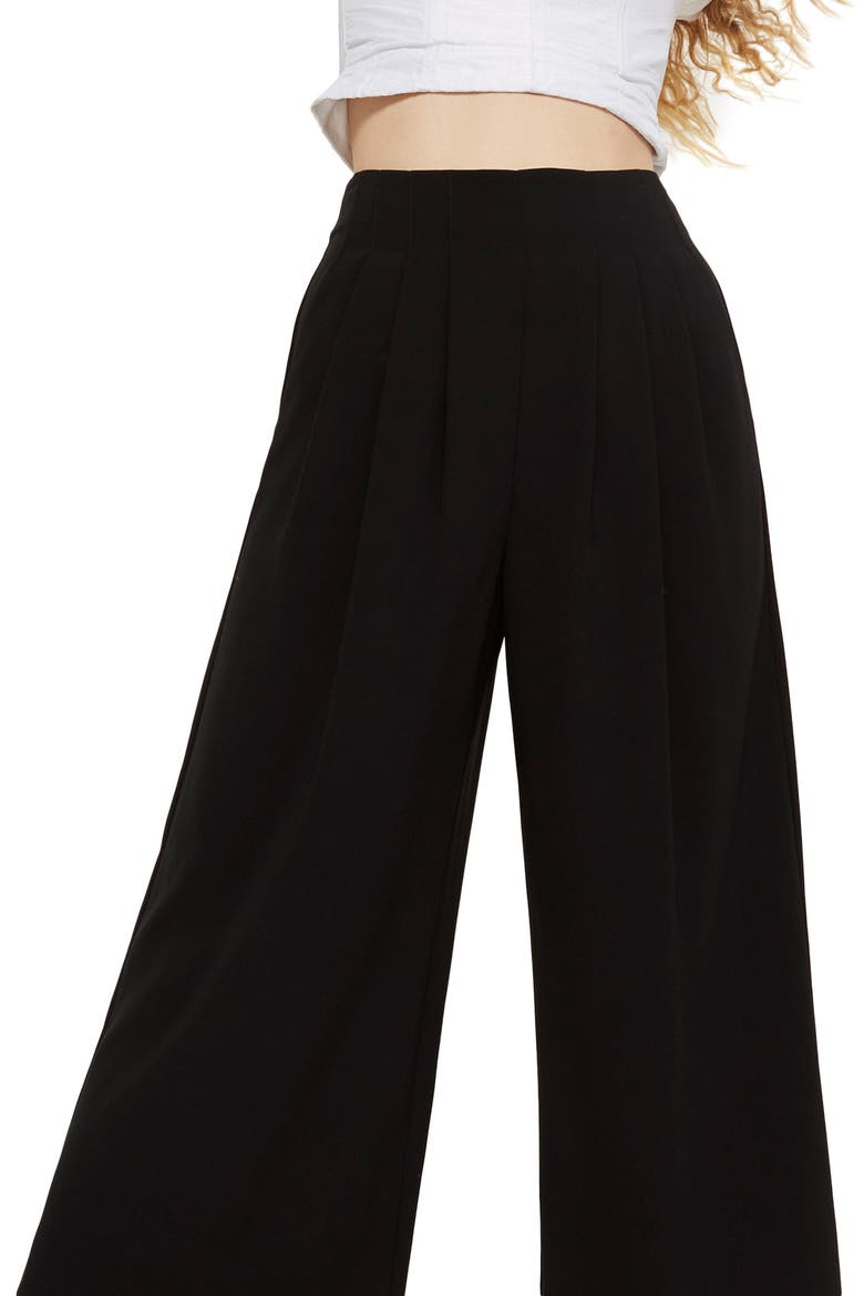 Ivy Crop Wide Leg Trousers, Main, color, BLACK