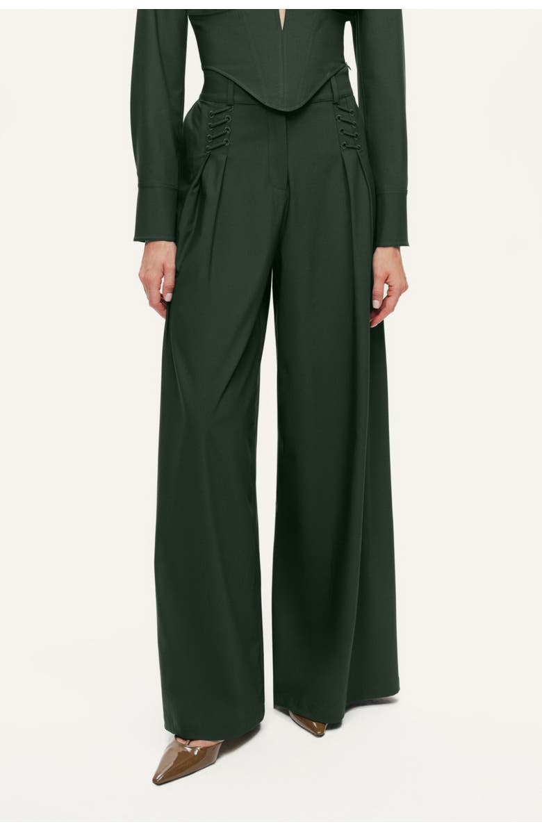Nocturne Fluid Wide-Leg Pull-On Pants, Main, color, Dark Green