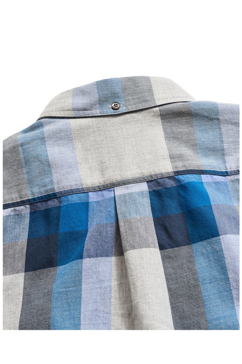 Plaid Cotton Button-Down Shirt, Alternate, color, BLUE MULTI