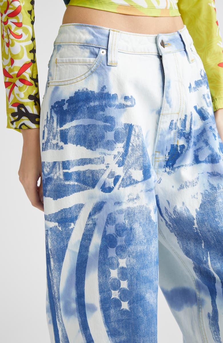 Paolina Russo Tie Dye Baggy Jeans, Alternate, color, Acid Indigo