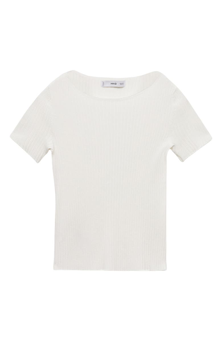 MANGO Short Sleeve Rib Knit Top, Alternate, color, 