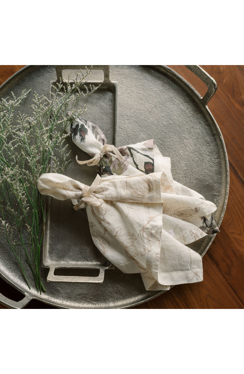 CG Hunter Eggplant and Grey Roses Napkins, Alternate, color, Eggplant