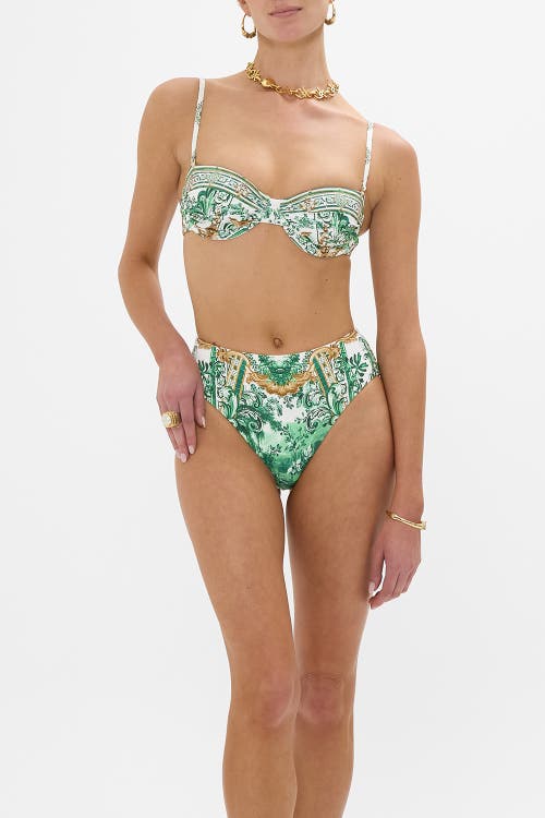 Camilla Ruched Underwire Bikini Top With Removable Straps In Corridor Of Calm