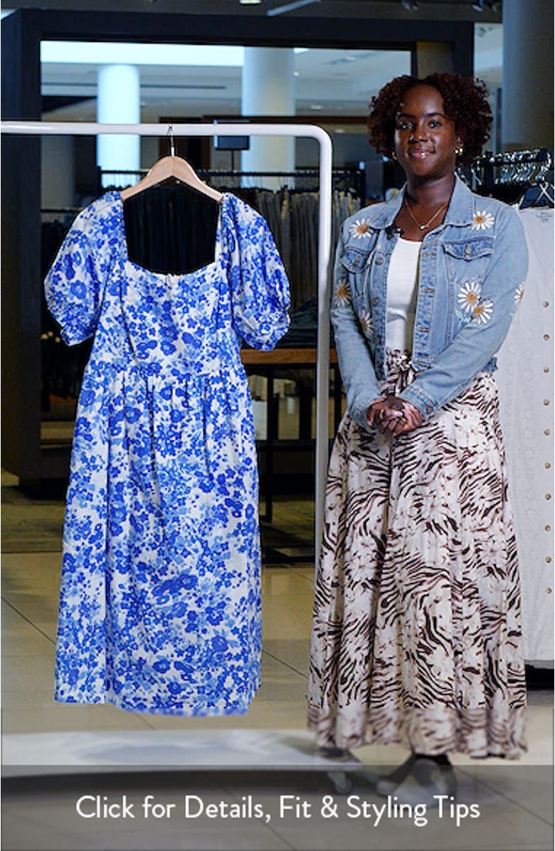 Carli Floral Print Midi Dress, sales video thumbnail