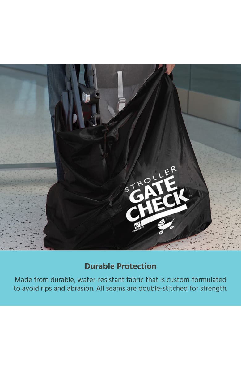 J.L Childress J.L. Childress Gate Check Bag for Single & Double Strollers, Neon Yellow, Height 46", Alternate, color, Black