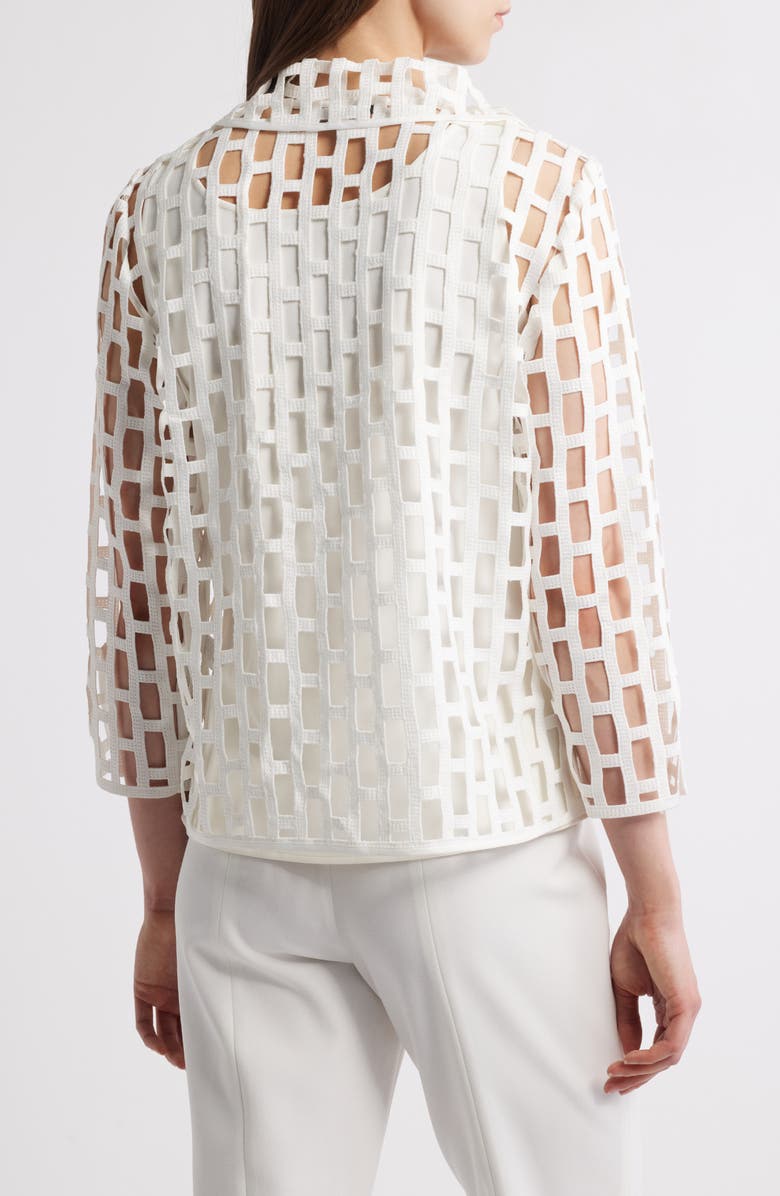 Ming Wang Cage Cutout Jacket, Alternate, color, White