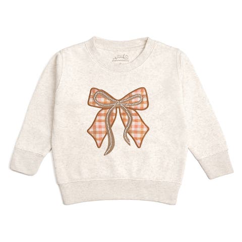Cinnamon Plaid Bow Patch Sweatshirt