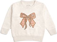 Sweet Wink Cinnamon Plaid Bow Patch Sweatshirt