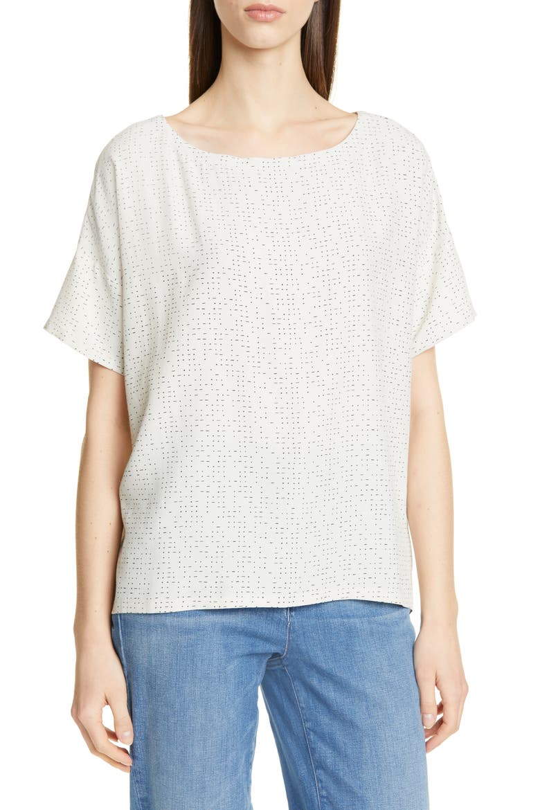 Bateau Neck Tee, Main, color, BONE