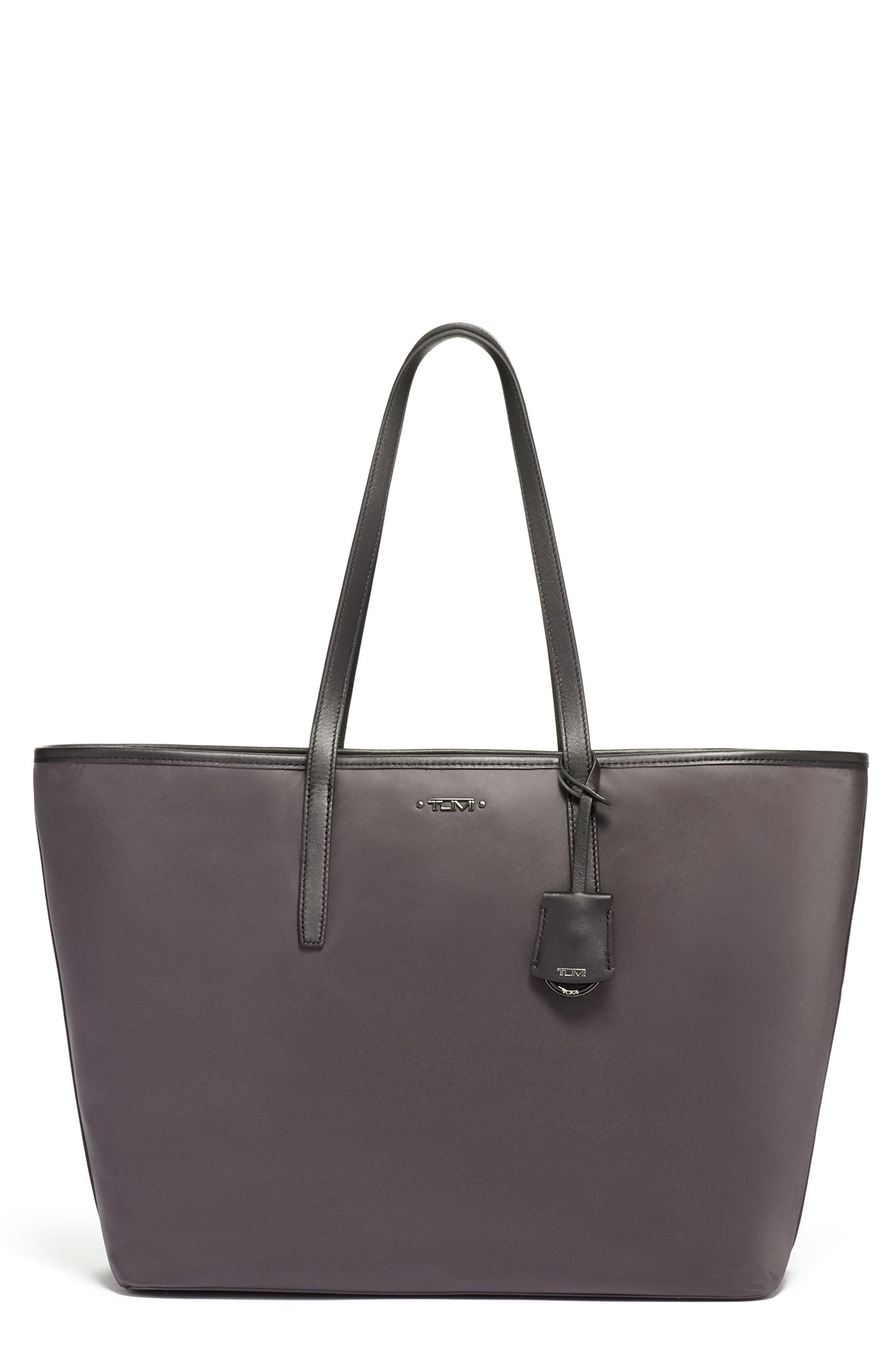 Voyageur Everyday Nylon Tote, Main, color, IRON/ BLACK