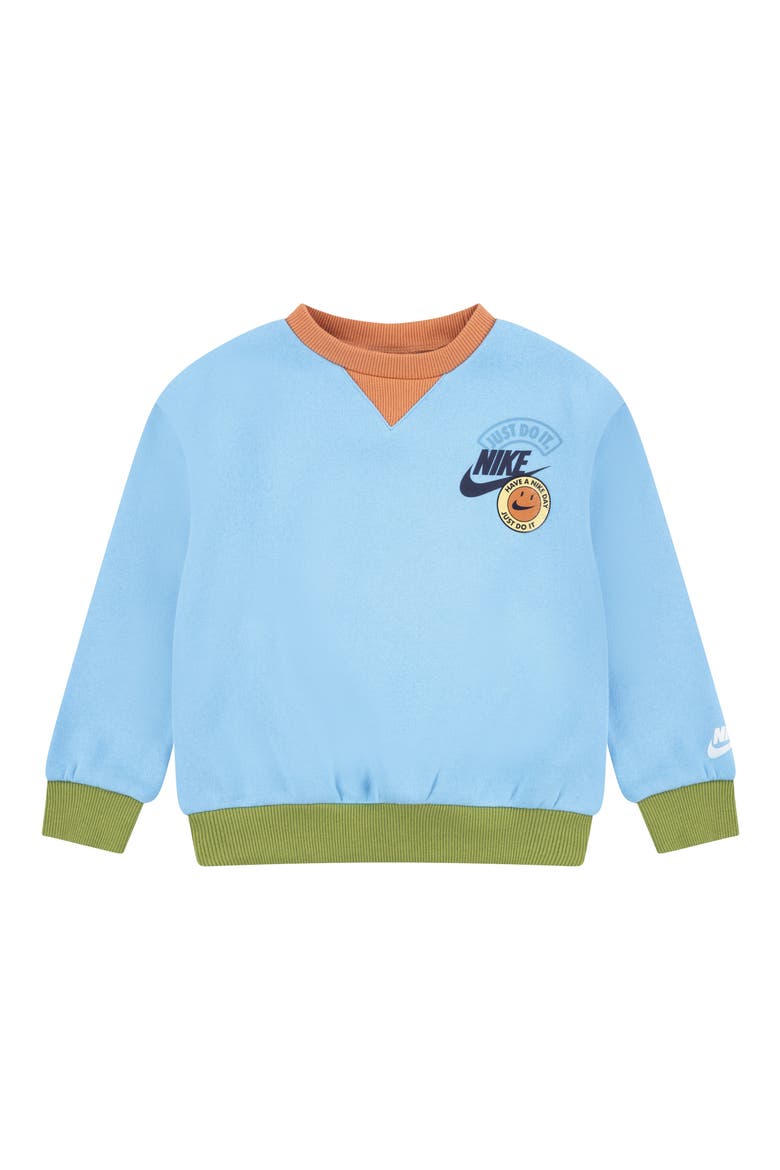 Kids' Sportswear Colorblock Sweatshirt, Main, color, AQUARIUS BLUE