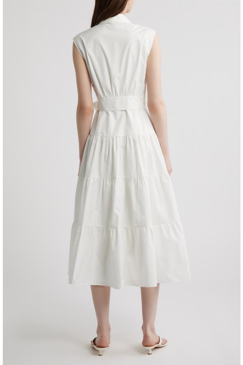 Bea Sleeveless Cotton Blend Shirtdress, Alternate, color, WHITE