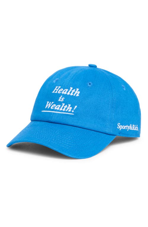 Shop Sporty And Rich Sporty & Rich Health Is Wealth Embroidered Baseball Cap