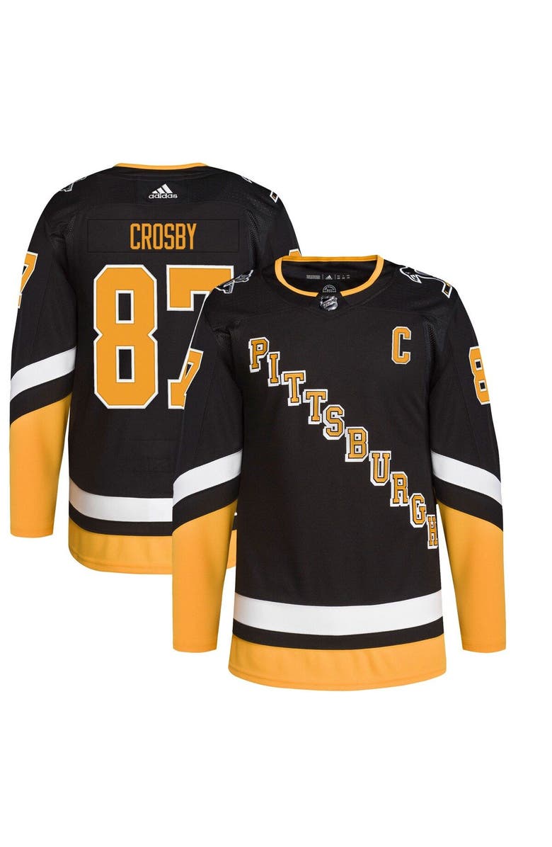 adidas Men's adidas Sidney Crosby Black Pittsburgh Penguins Alternate Primegreen Authentic Player Jersey, Main, color, 