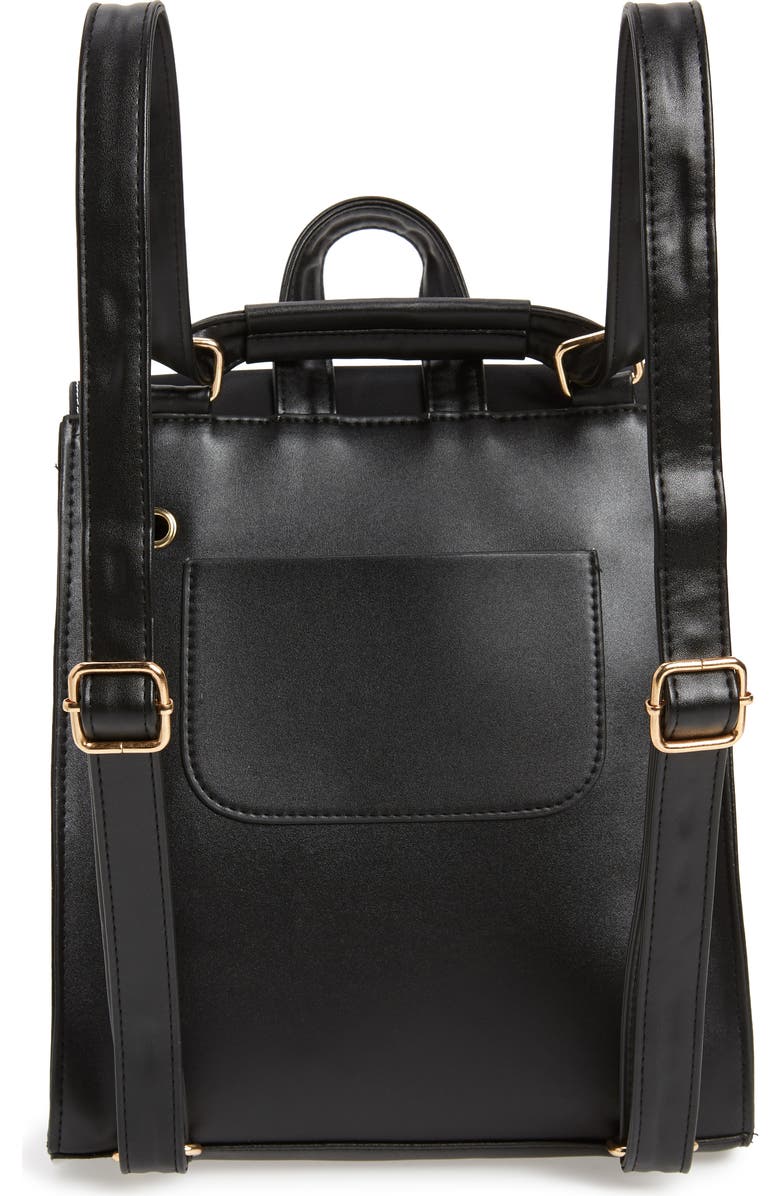 Knotty Beaded Tassel Faux Leather Backpack, Alternate, color,