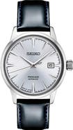 SEIKO WATCHES Presage Automatic Leather Strap Watch, 40.5mm