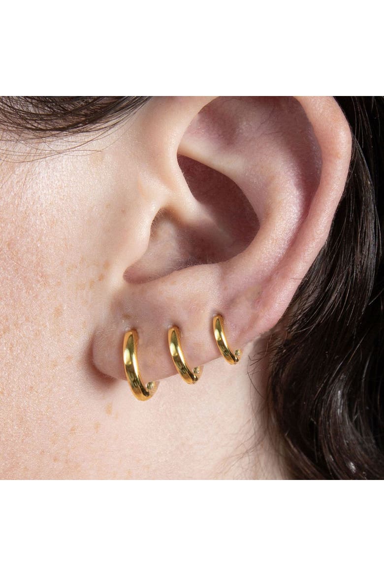 Gold Seven Mm Huggie Hoop Earring, Alternate, color, Gold