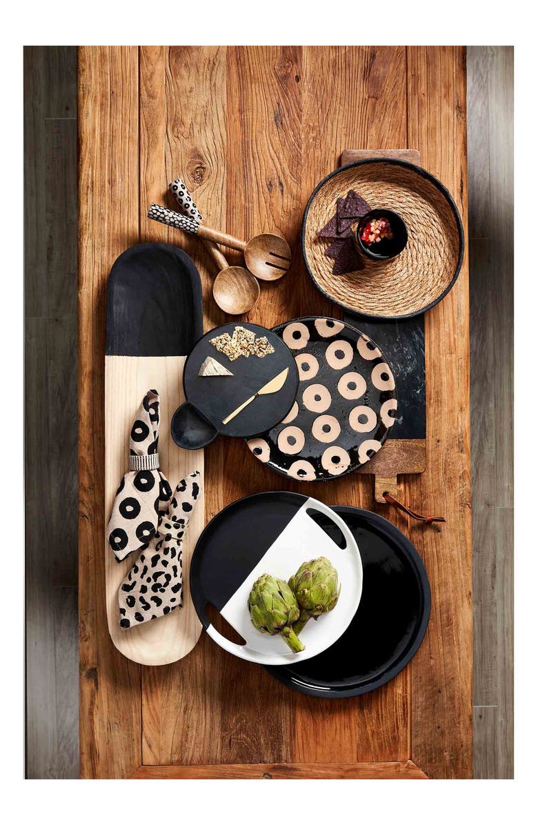 Mud Pie Stoneware Cheese Serving Set, Alternate, color, Black