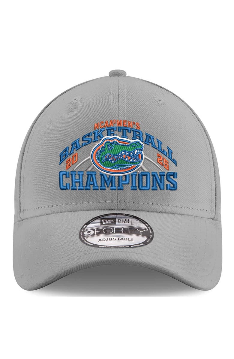 New Era Men's New Era Gray Florida Gators 2025 NCAA Men's Basketball National Champions 9FORTY Adjustable Hat, Alternate, color,