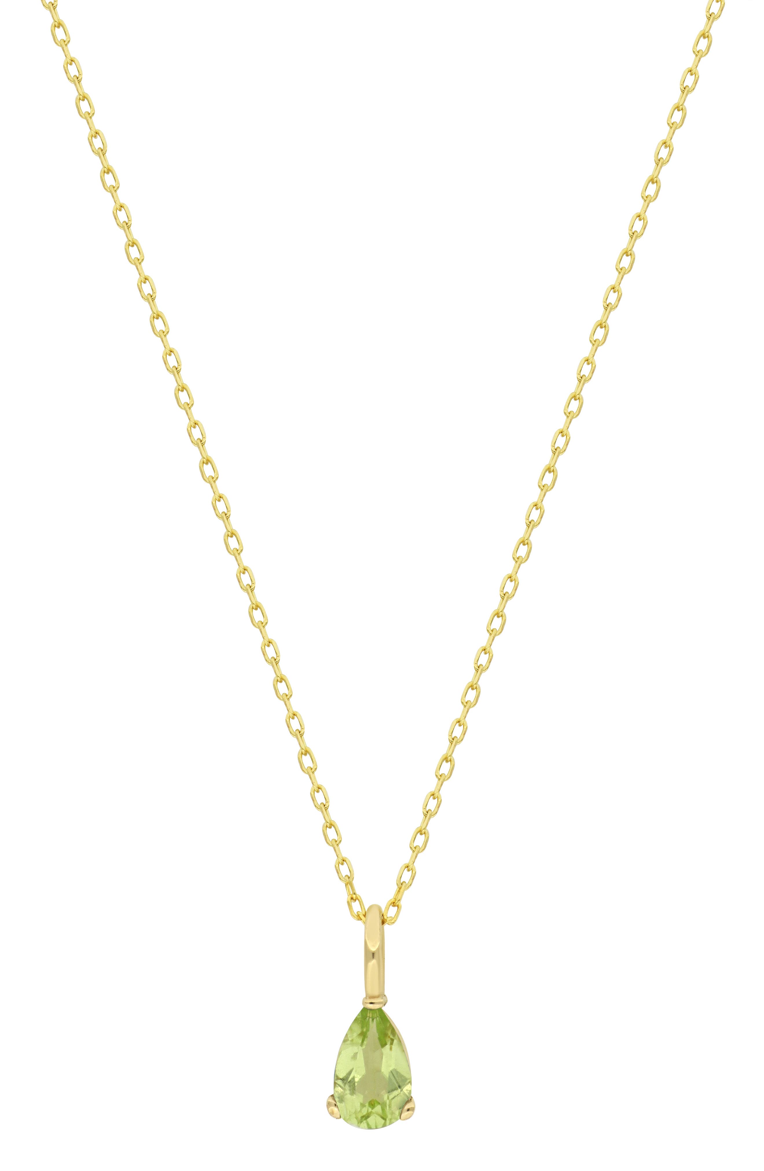 Bony Levy 14K Gold Pear Cut Peridot Pendant Necklace
