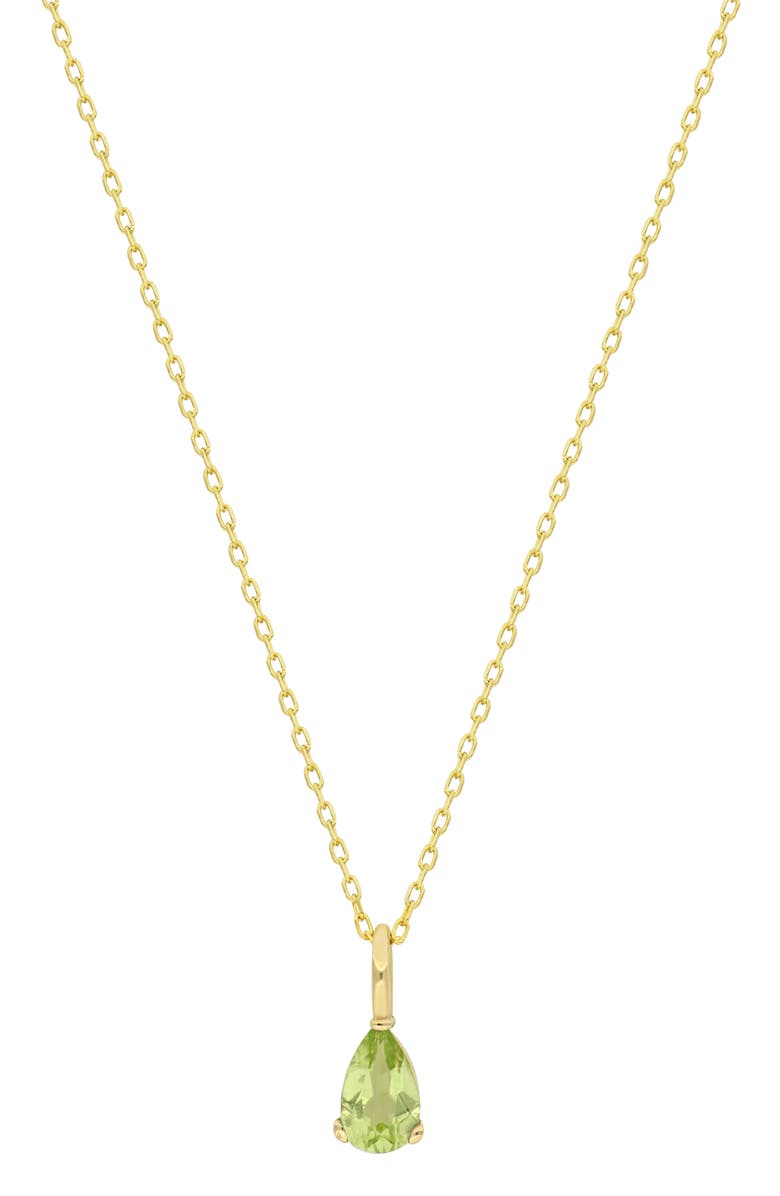Bony Levy 14K Gold Pear Cut Peridot Pendant Necklace, Main, color, 14K Yellow Gold