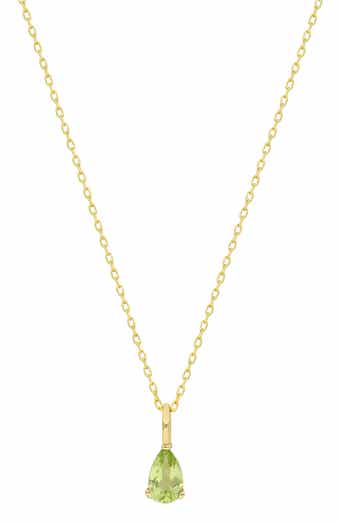 Bony Levy 14K Gold Pear Cut Peridot Pendant Necklace