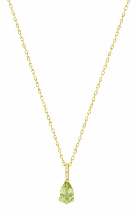Bony Levy 14K Gold Pear Cut Peridot Pendant Necklace