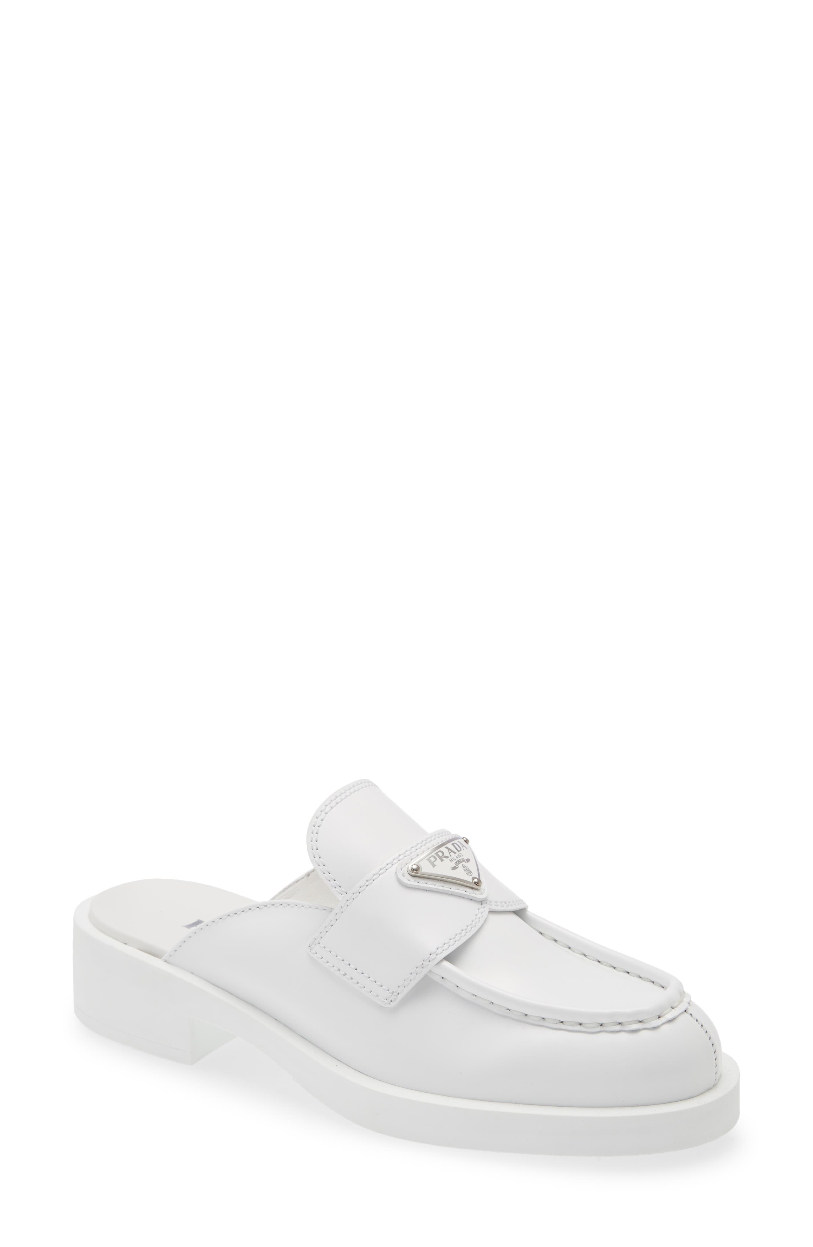 Logo Platform Loafer Mule, Main, color, BIANCO