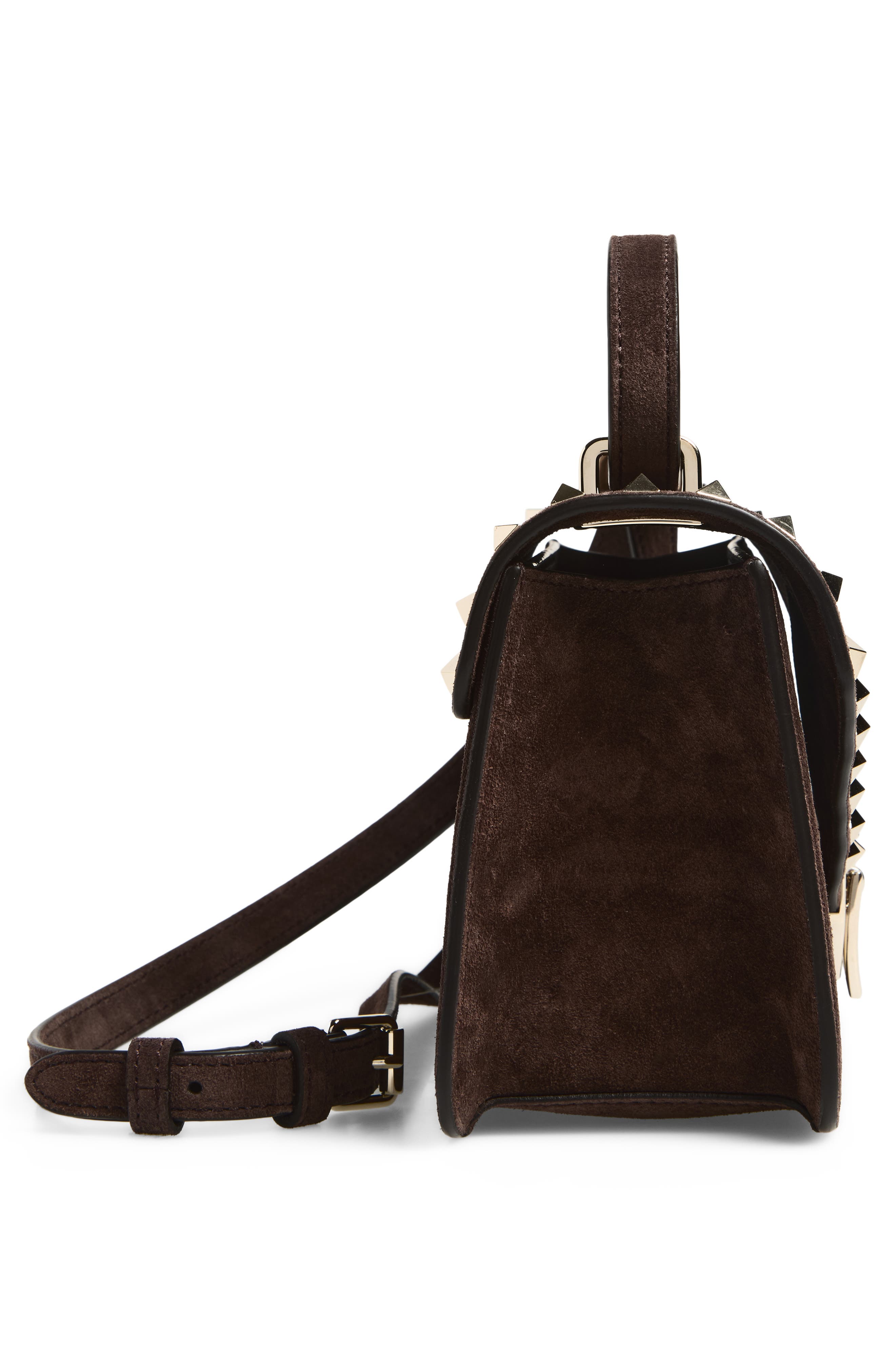Small Rockstud Shoulder Bag, Alternate, color, BROWN