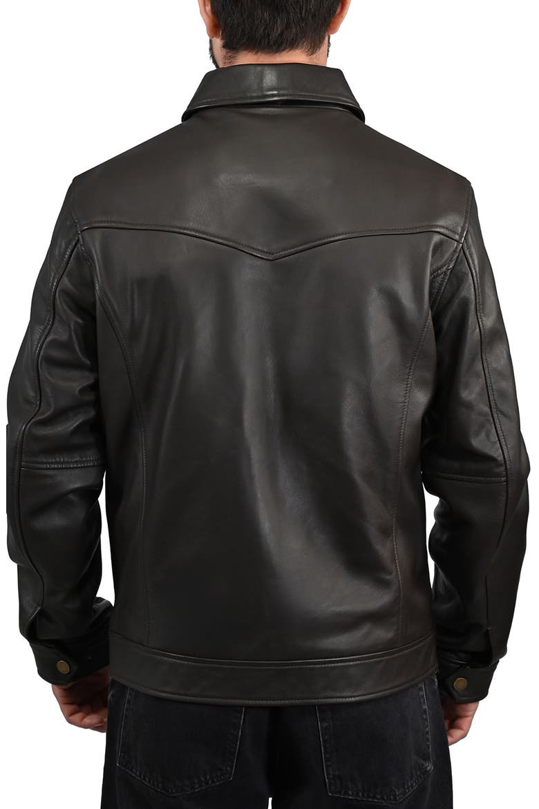 Leather Jacket, Alternate, color, DARK BROWN