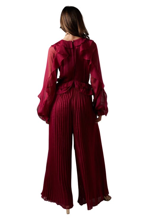 Coast Soft Chiffon Frill Jumpsuit In Purple