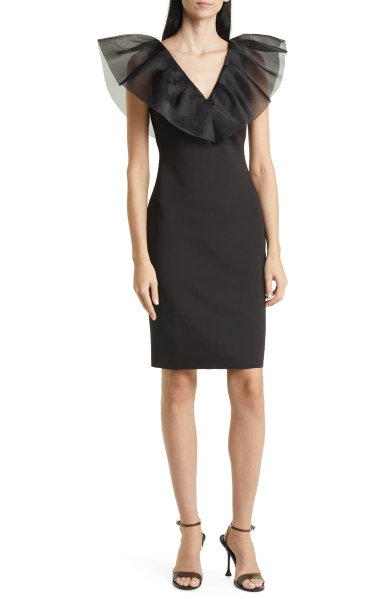 Eliza J Organza Ruffle Cocktail Dress, Main, color, 