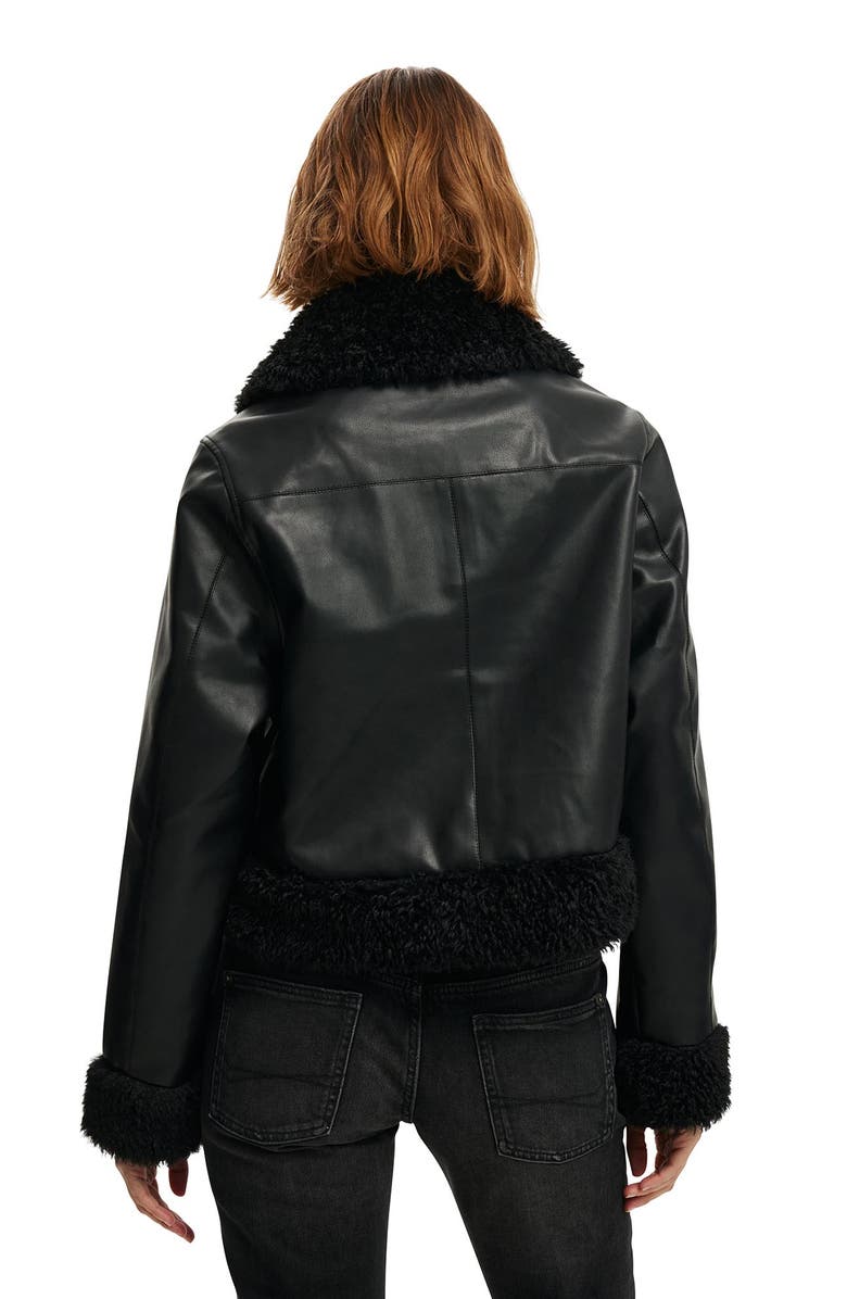 Cotton On Women's Peggy Faux Fur Trim Jacket, Alternate, color,