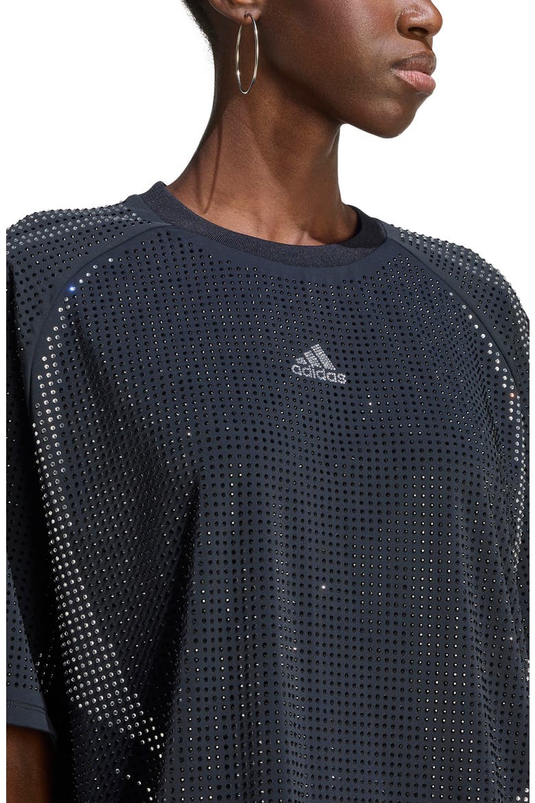 Teamgeist Oversize Rhinestone T-Shirt, Alternate, color, BLACK