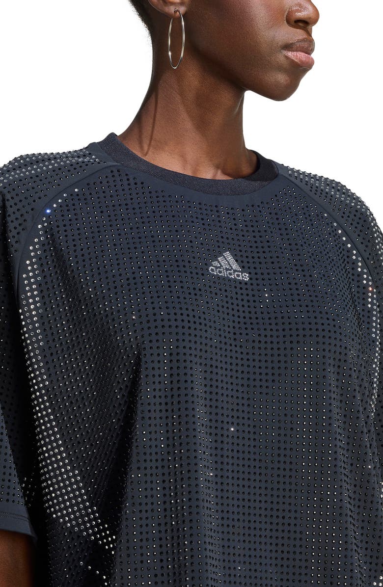 adidas Originals Teamgeist Oversize Rhinestone T-Shirt, Alternate, color,