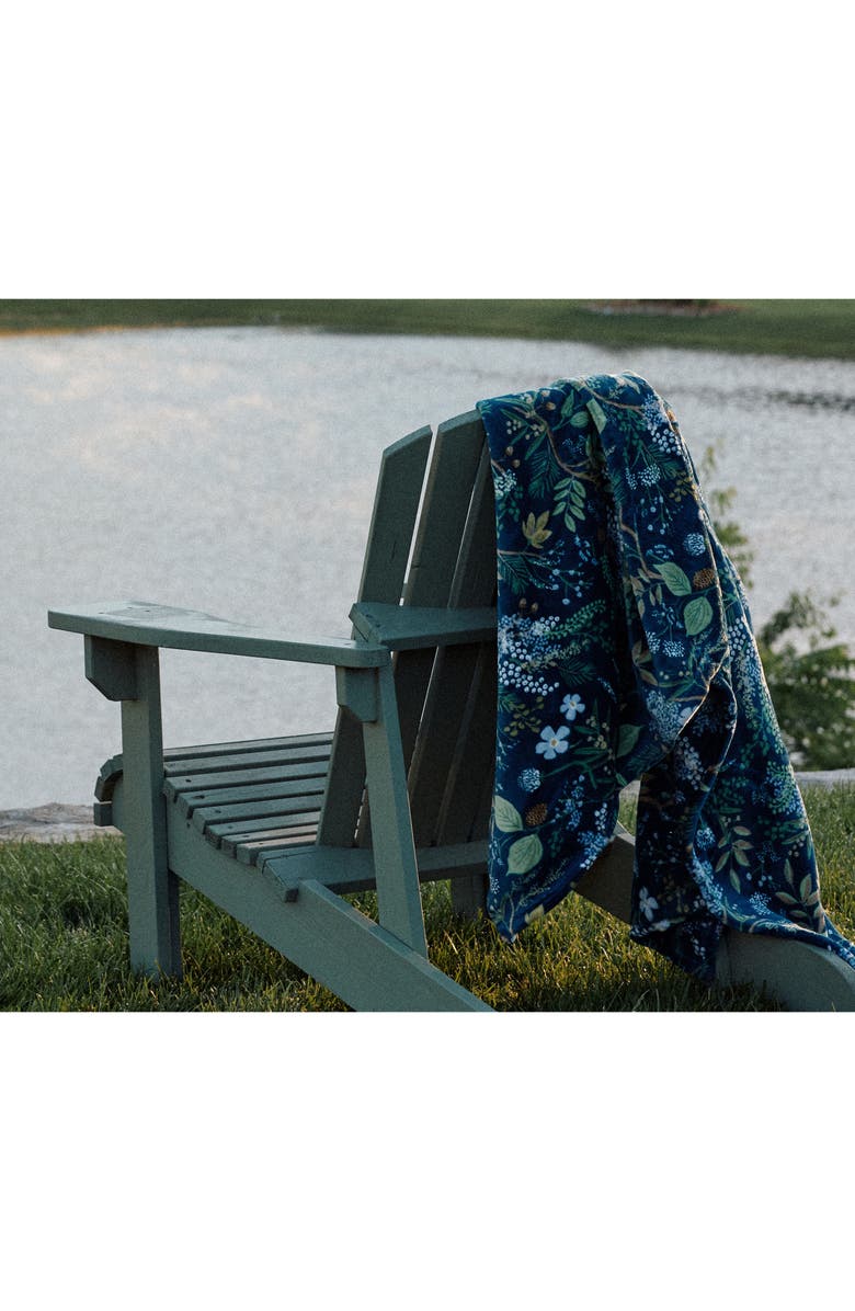 Rifle Paper Co. Juniper Forest Fleece Throw Blanket, Alternate, color, Juniper