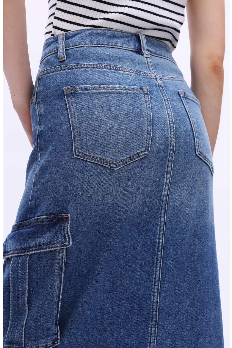 Denim Cargo Maxi Skirt, Alternate, color, RETRO MEDIUM BLUE