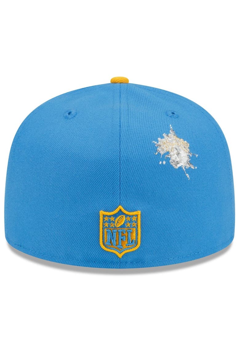 Men's New Era Powder Blue/Gold Los Angeles Chargers NFL x Staple Collection 59FIFTY Fitted Hat, Alternate, color, Powder Blue