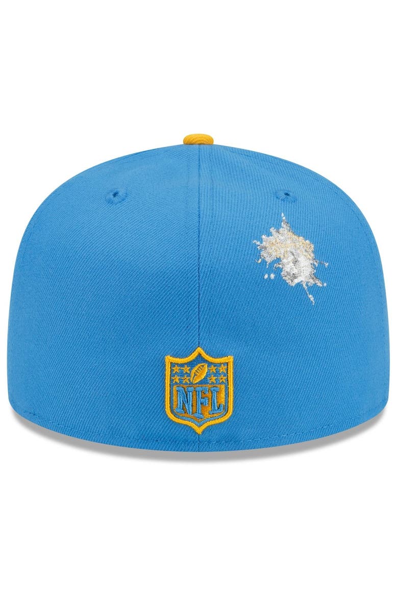 New Era x Staple Men's New Era Powder Blue/Gold Los Angeles Chargers NFL x Staple Collection 59FIFTY Fitted Hat, Alternate, color, 