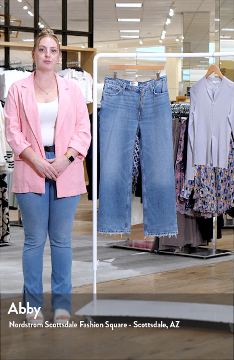 Le Jane Angled Zip Crop Relaxed Straight Leg Jeans, sales video thumbnail